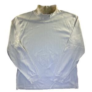 Talbots Sweater Womens Medium Mock Turtleneck Long Sleeve Cotton White / Cream